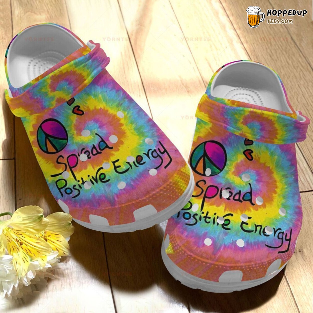 Hippie Positive Energy Lover Gift Comfortable Rubber Clog Shoes