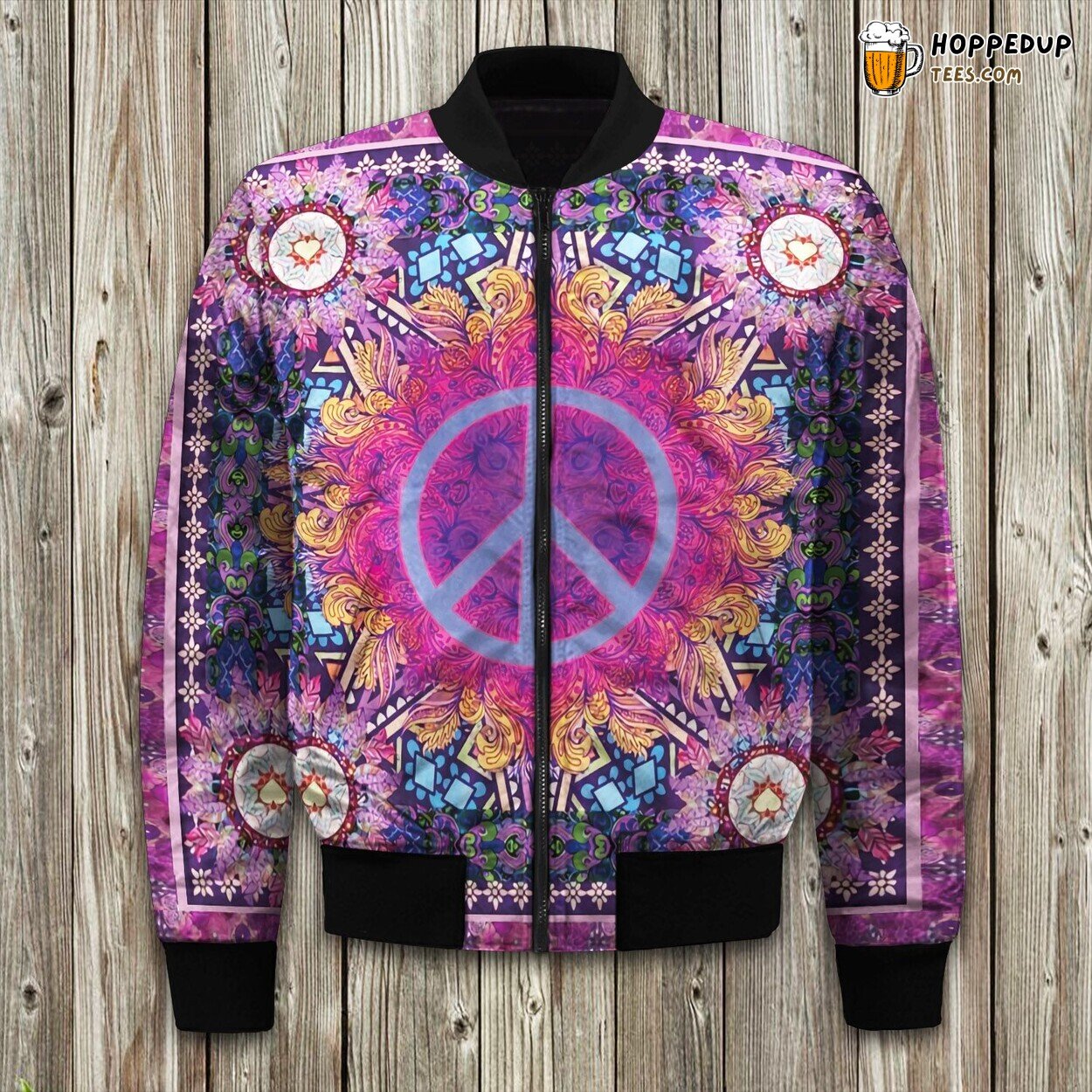 Hippie Purple Art Bomber Jacket