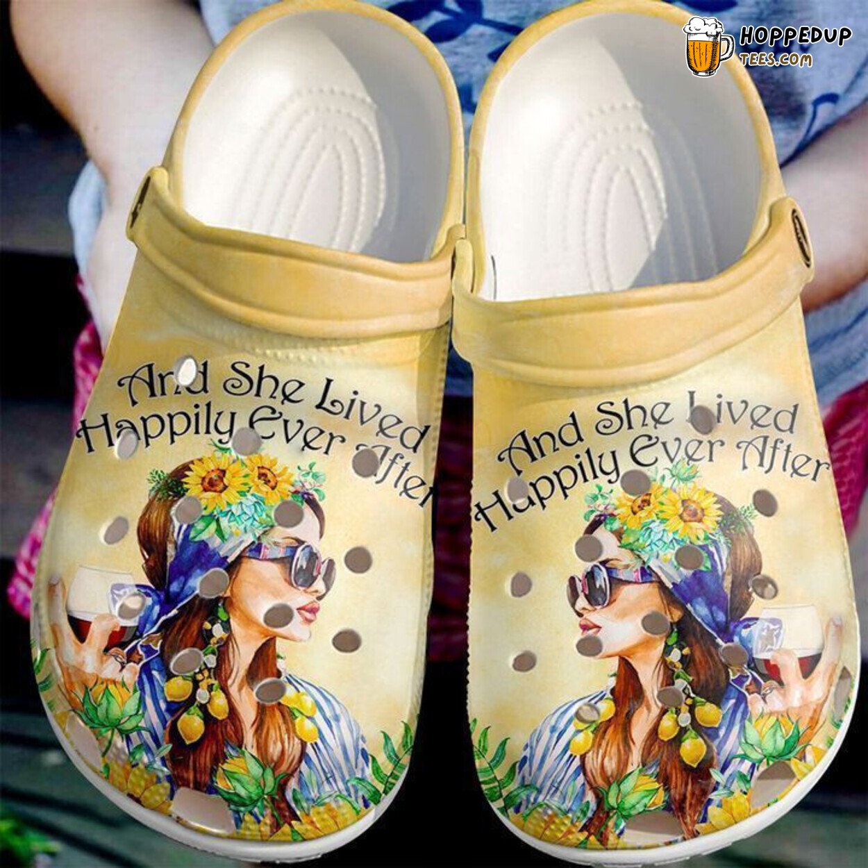 Hippie She Live Happily Themed Classic Comfortable Clogs Shoes Unique