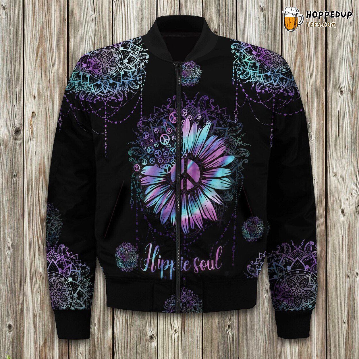 Hippie Soul Mandala Spaghetti Bomber Jacket