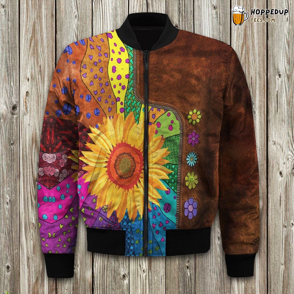 Hippie Soul Vibe Winter Bomber Jacket Inspired Design Coat
