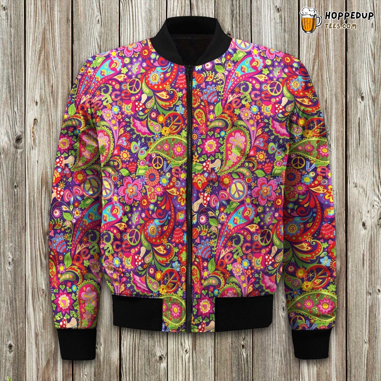 Hippie Spirit Bomber Jacket Winter Vibes of Freedom and Bohemian Comfort