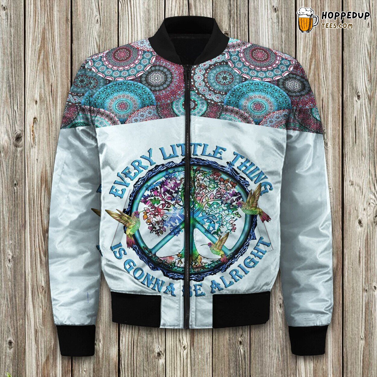 Hippie Style Winter Bomber Jacket Embellished Rich Patterns Colors