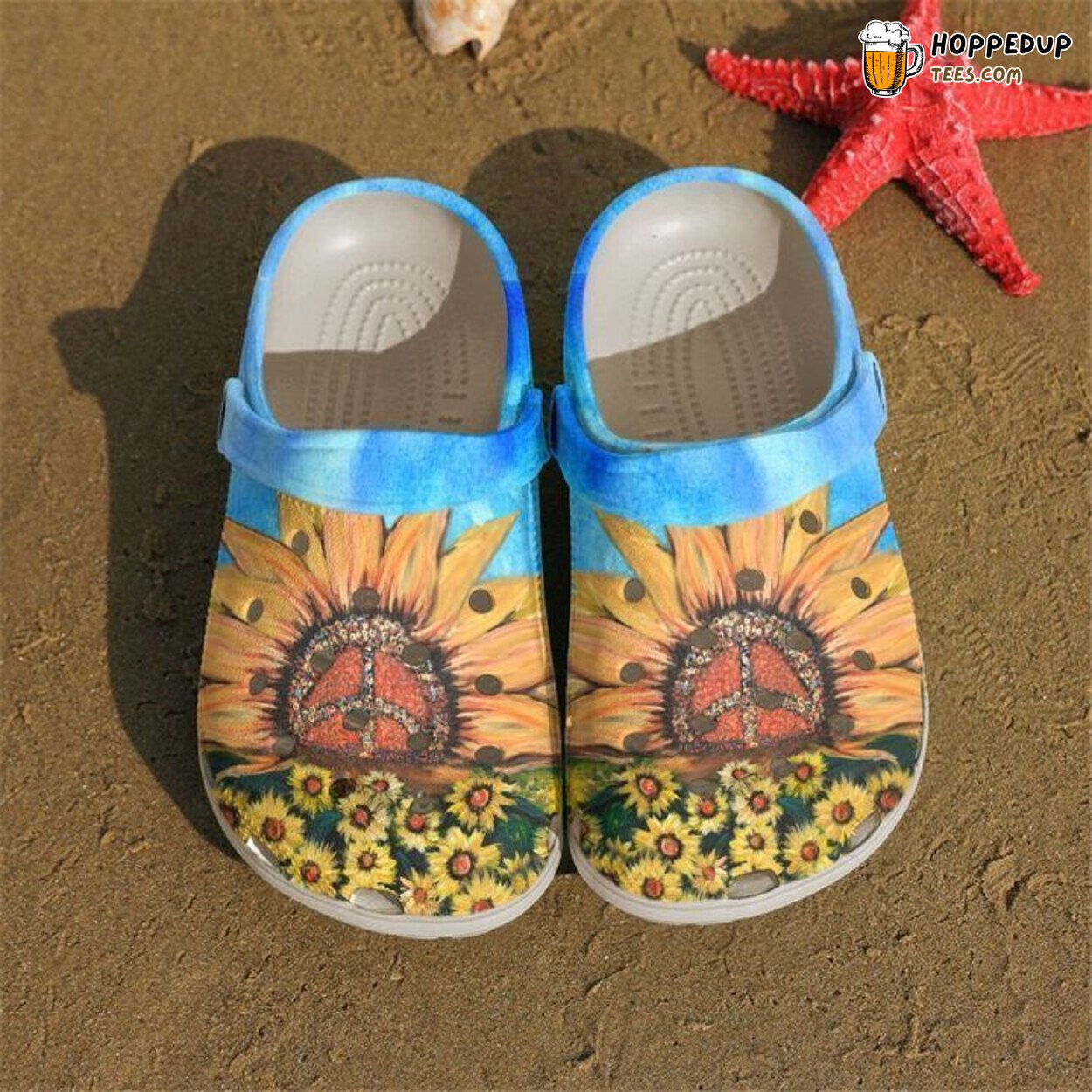 Hippie Sunflower Garden 2 Themed Classic Comfortable Clogs Shoes Unique