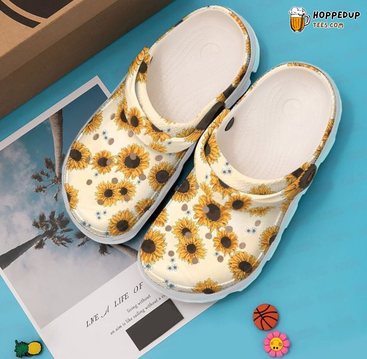 Hippie Sunflower Pattern Comfortable Rubber Clogs Vibrant Inspired Shoes
