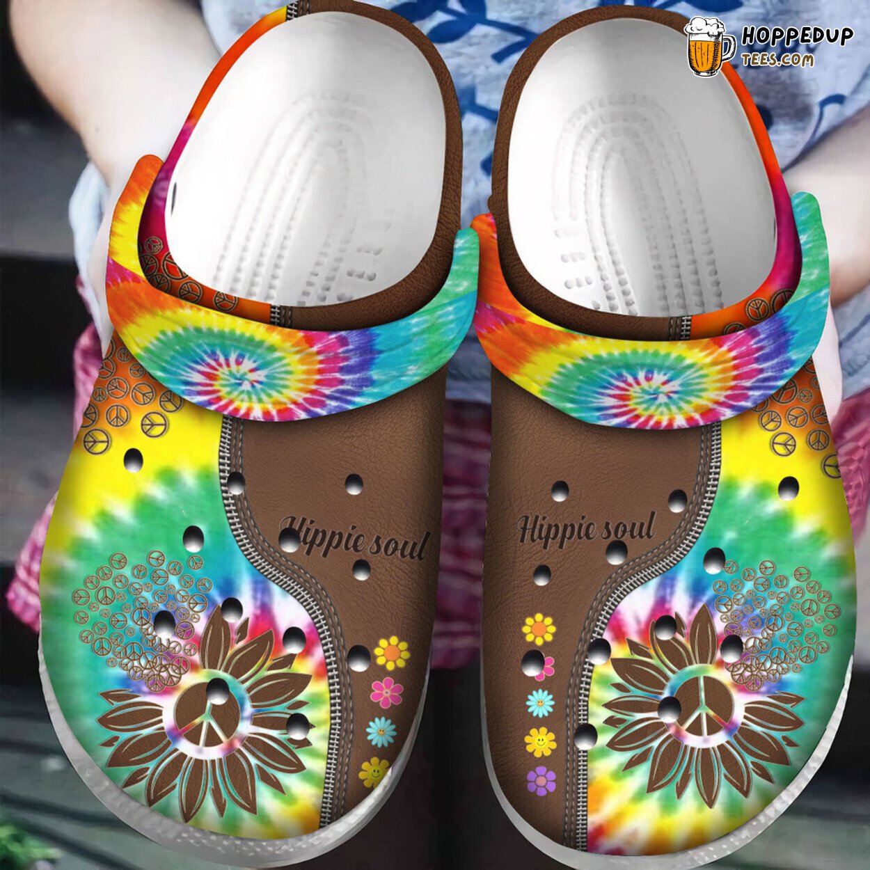Hippie Sunflower Themed Comfortable Shoes Unique Bohemian Inspired Design