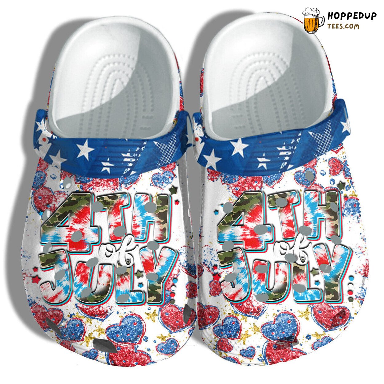 Hippie Tie Dye Camo 4th July Women Veterans Heart America Shoes