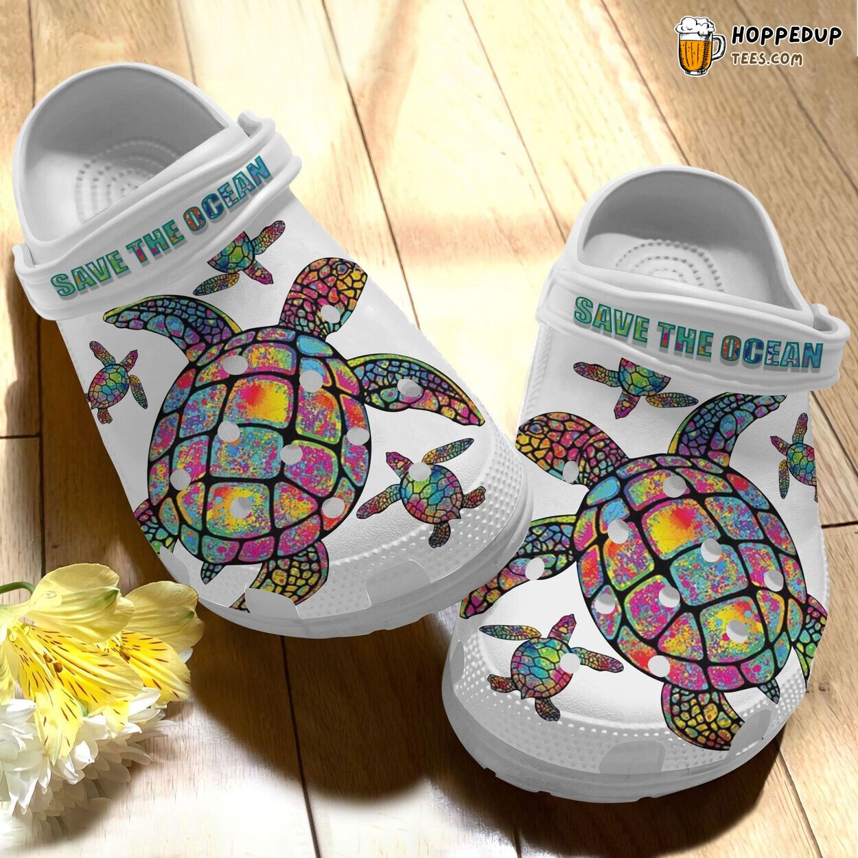 Hippie Trippy Turtle Girl Save Ocean Shoes Crocbland Clog Women Men