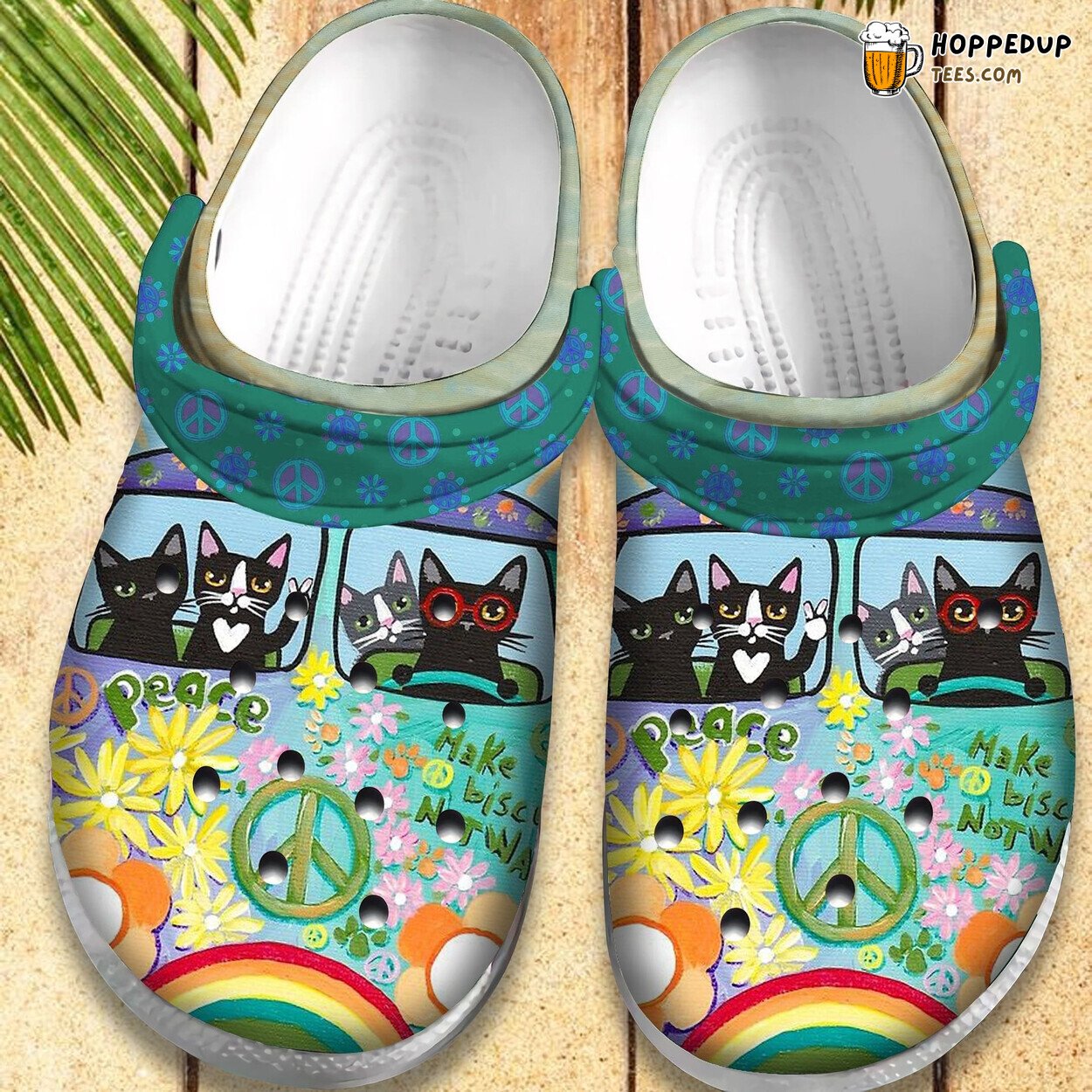 Hippie Vans Bus Retro Theme Birthday Gift Comfortable Clogs Shoes
