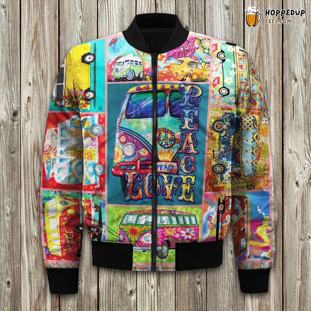 Hippie Vibe Design Winter Bomber Jacket Free Spirit Bohemian Style