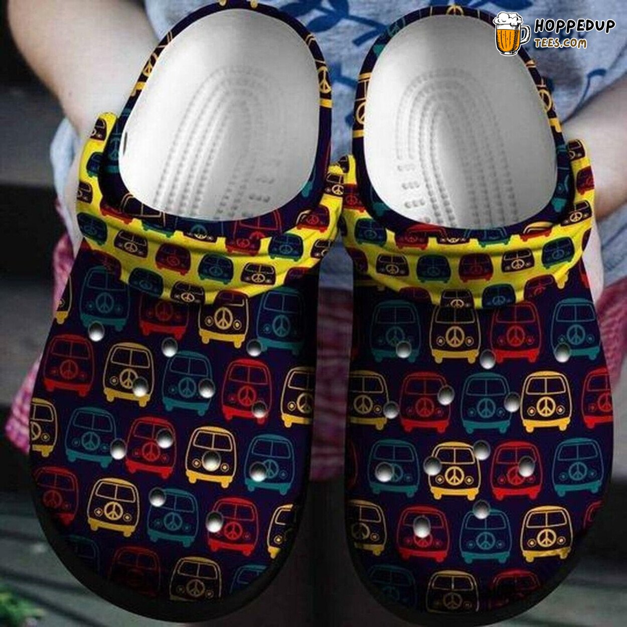 Hippie Vintage Mini Van Classic Water Fan Gift Rubber Clog Footwear