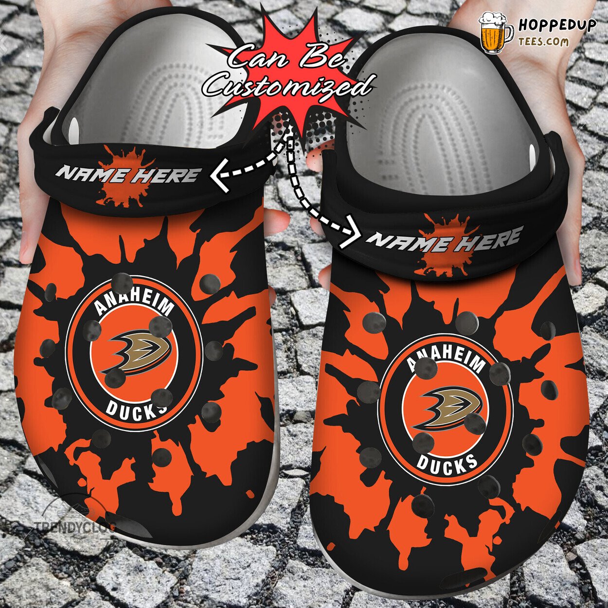 Hockey ADucks Color Splash Personalized Comfortable Unique Clogs