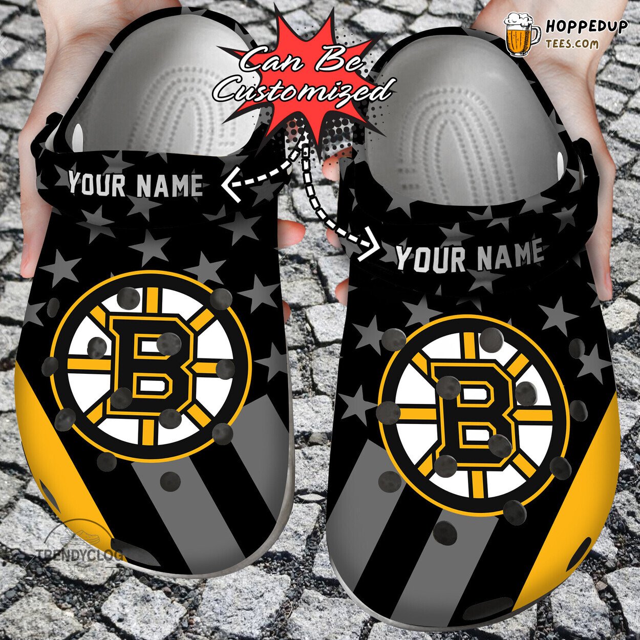 Hockey BBruins Star Flag Personalized Comfortable Unique Clog Shoes