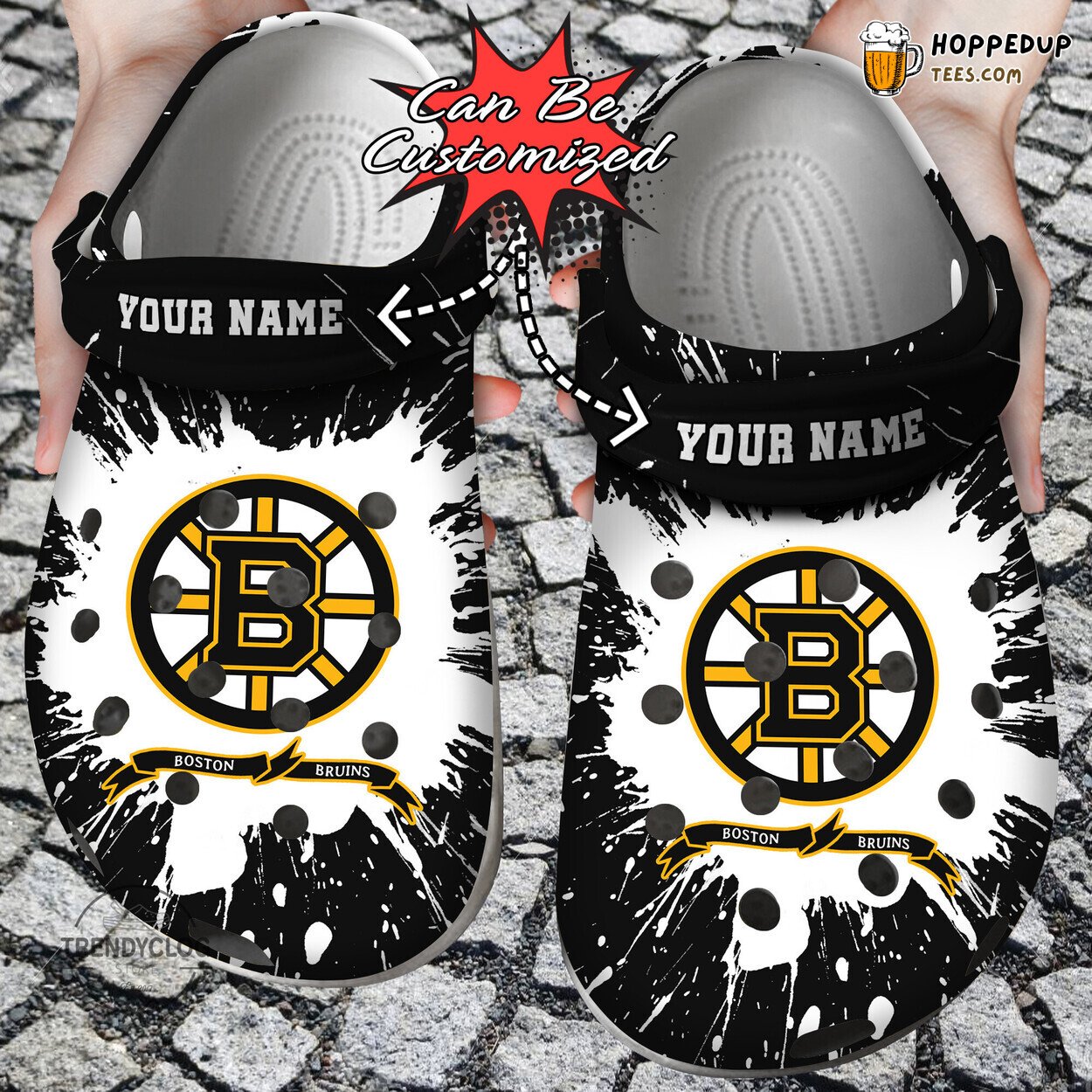 Hockey BBruins Team Personalized Comfortable Unique Design Clog Shoes
