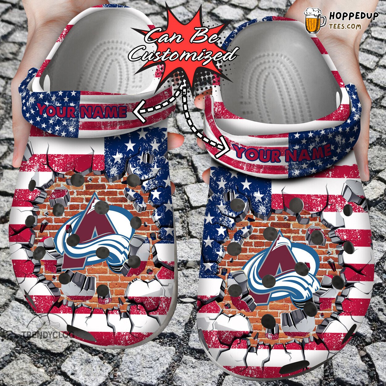 Hockey CAvalanche Flag Wall Breaking Personalized Clog Shoes Unique
