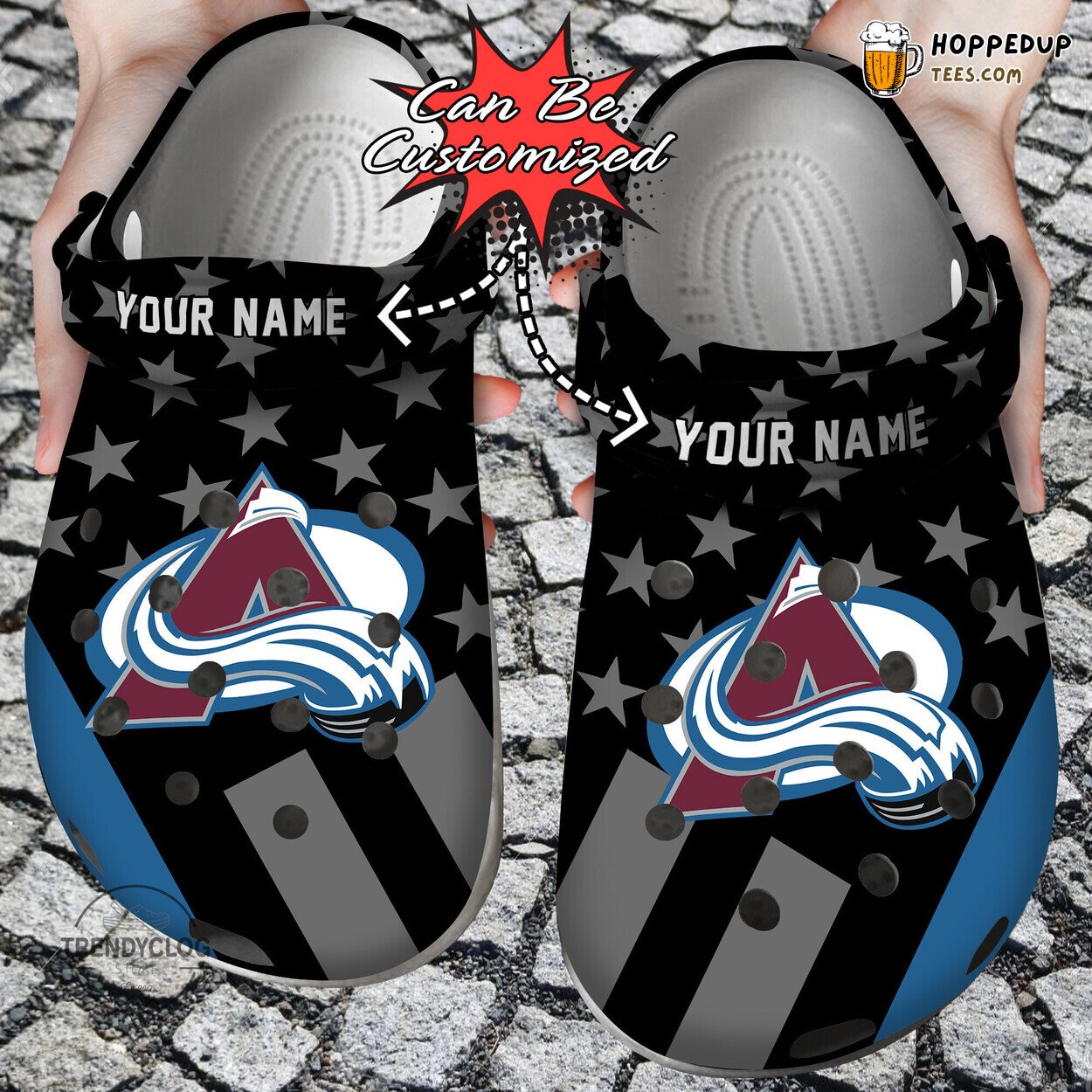 Hockey CAvalanche Star Flag Personalized Comfortable Unique Clogs
