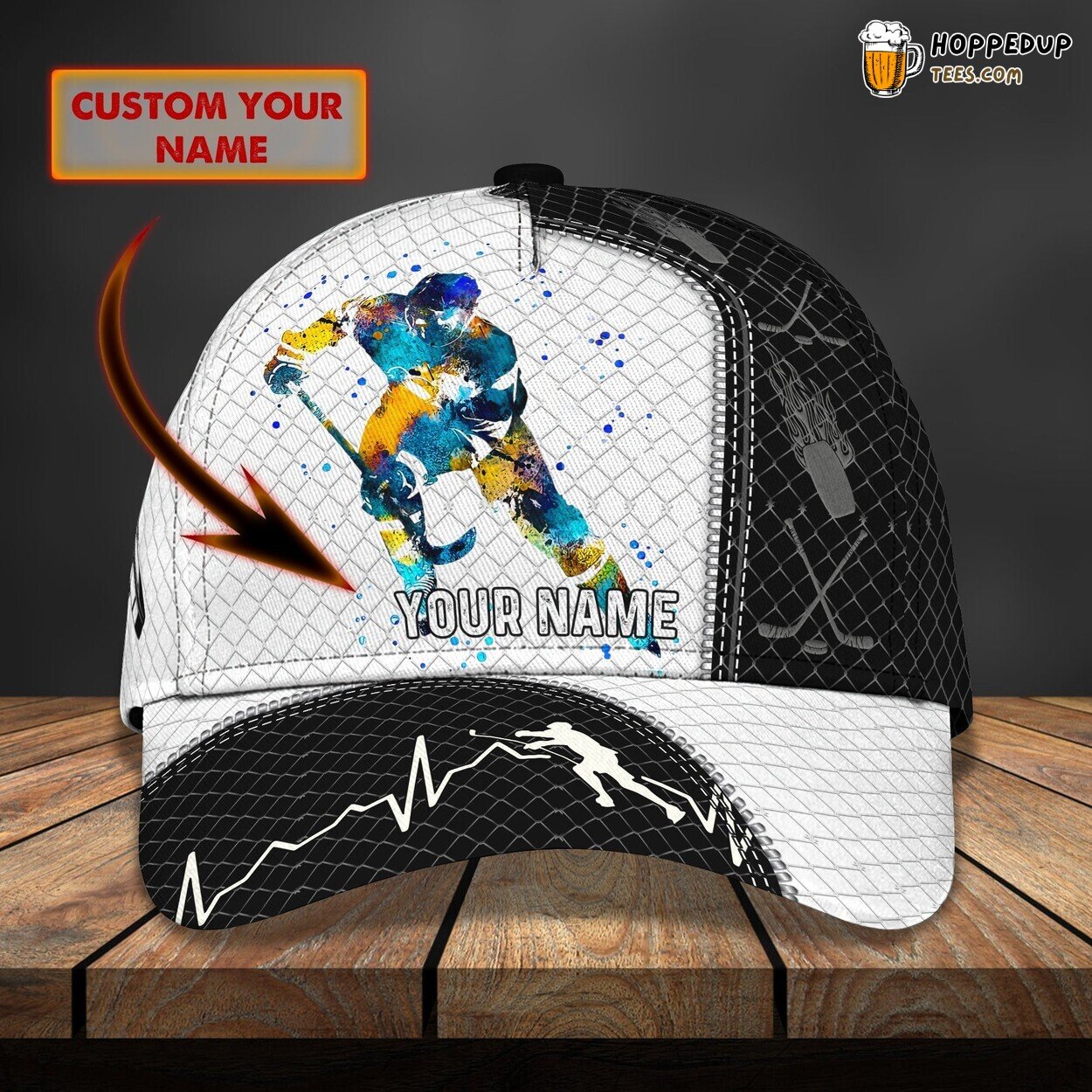 Hockey Classic 3D Cap Personalized Name Unique Premium Edition Design