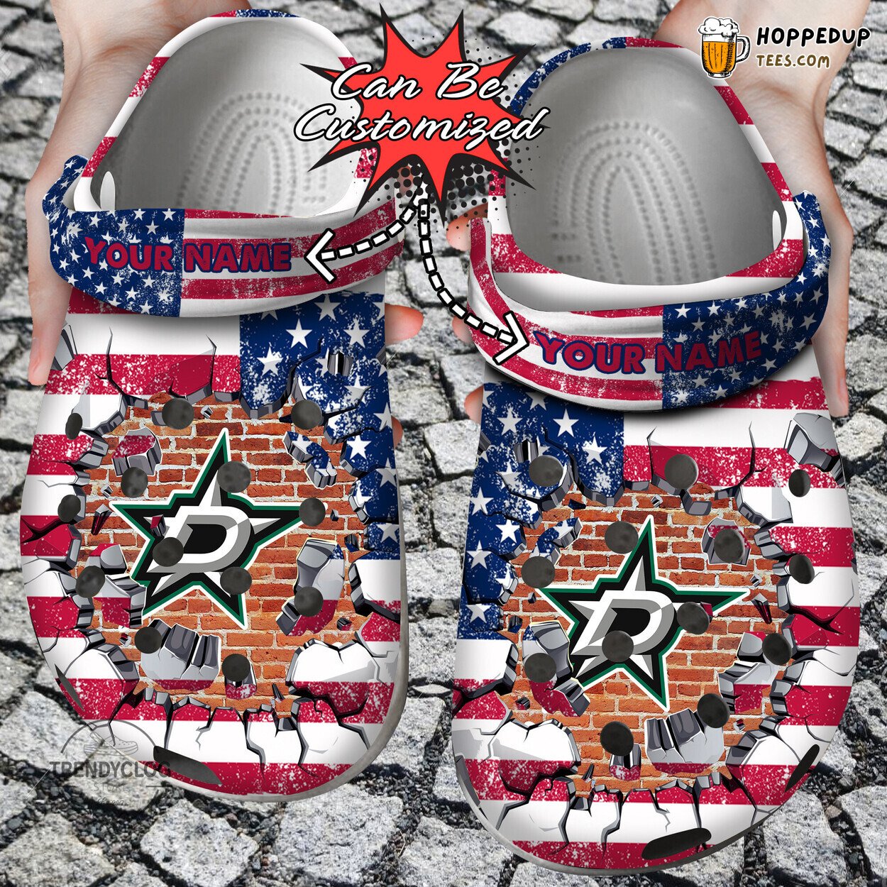 Hockey DStars Flag Wall Breaking Personalized Comfortable Unique Clogs