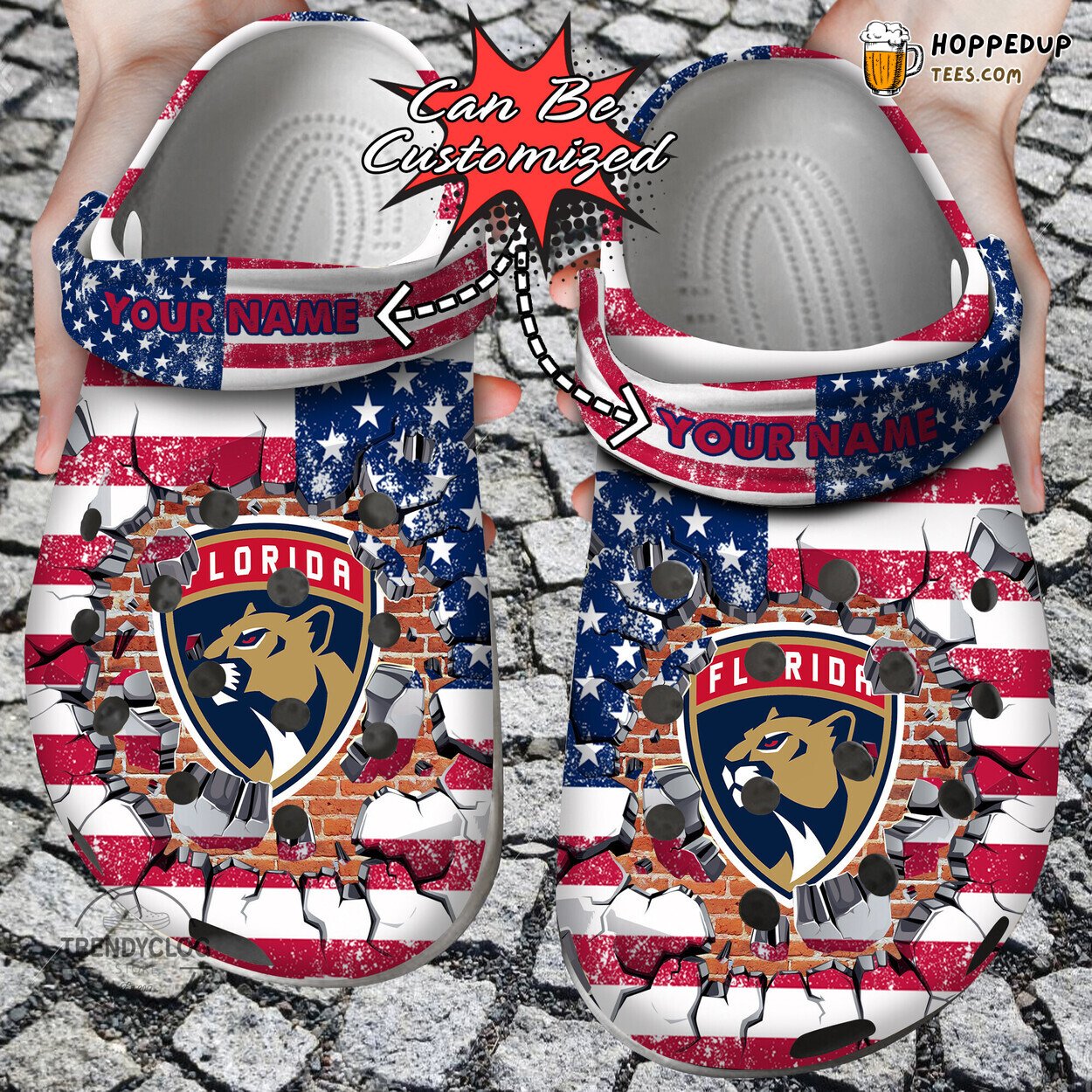 Hockey FPanthers Flag Wall Breaking Personalized Comfortable Clogs