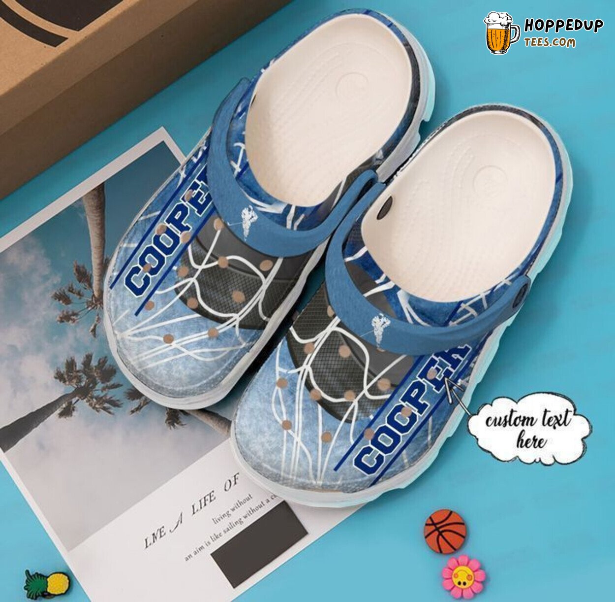 Hockey Personalized Blue Ice Theme Comfortable Unique Design Clogs