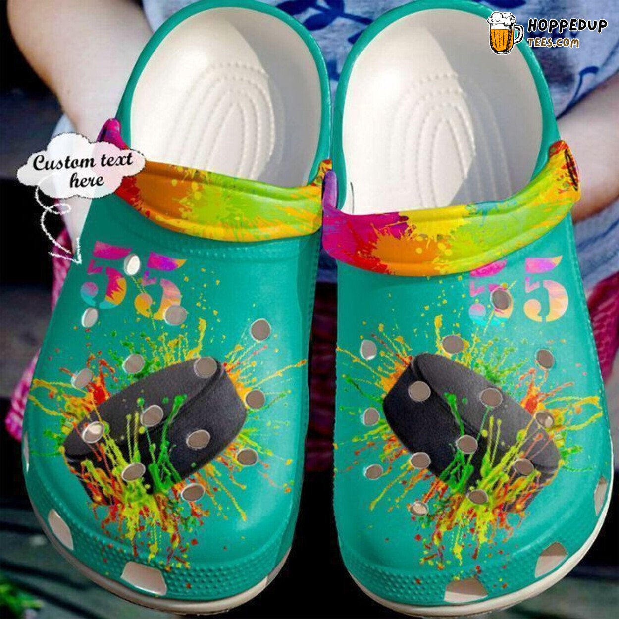 Hockey Personalized Colorful Theme Classic Comfortable Clogs Shoes Sports Fans