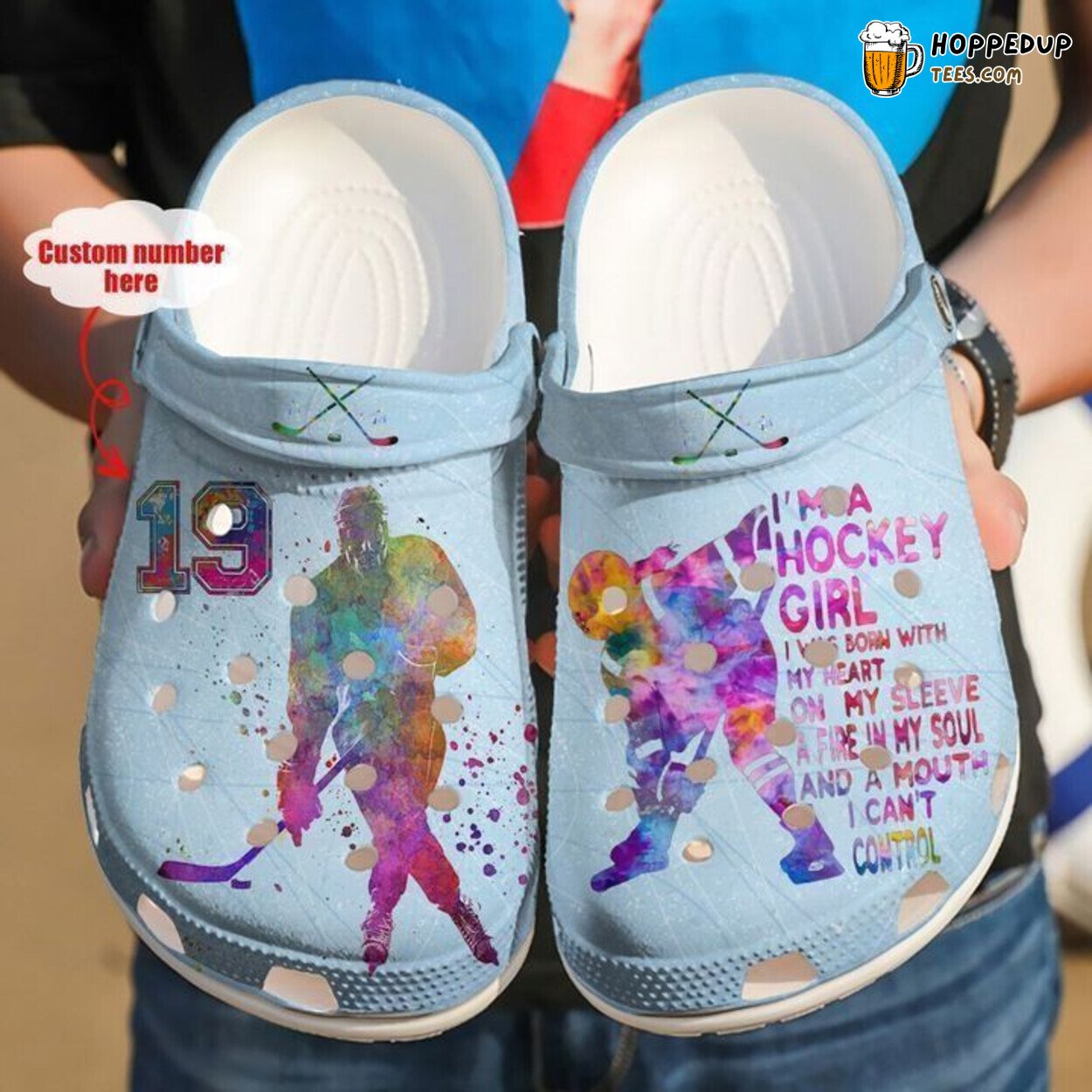 Hockey Personalized Girl Theme Comfortable Clog Shoes Unique Sports Inspired
