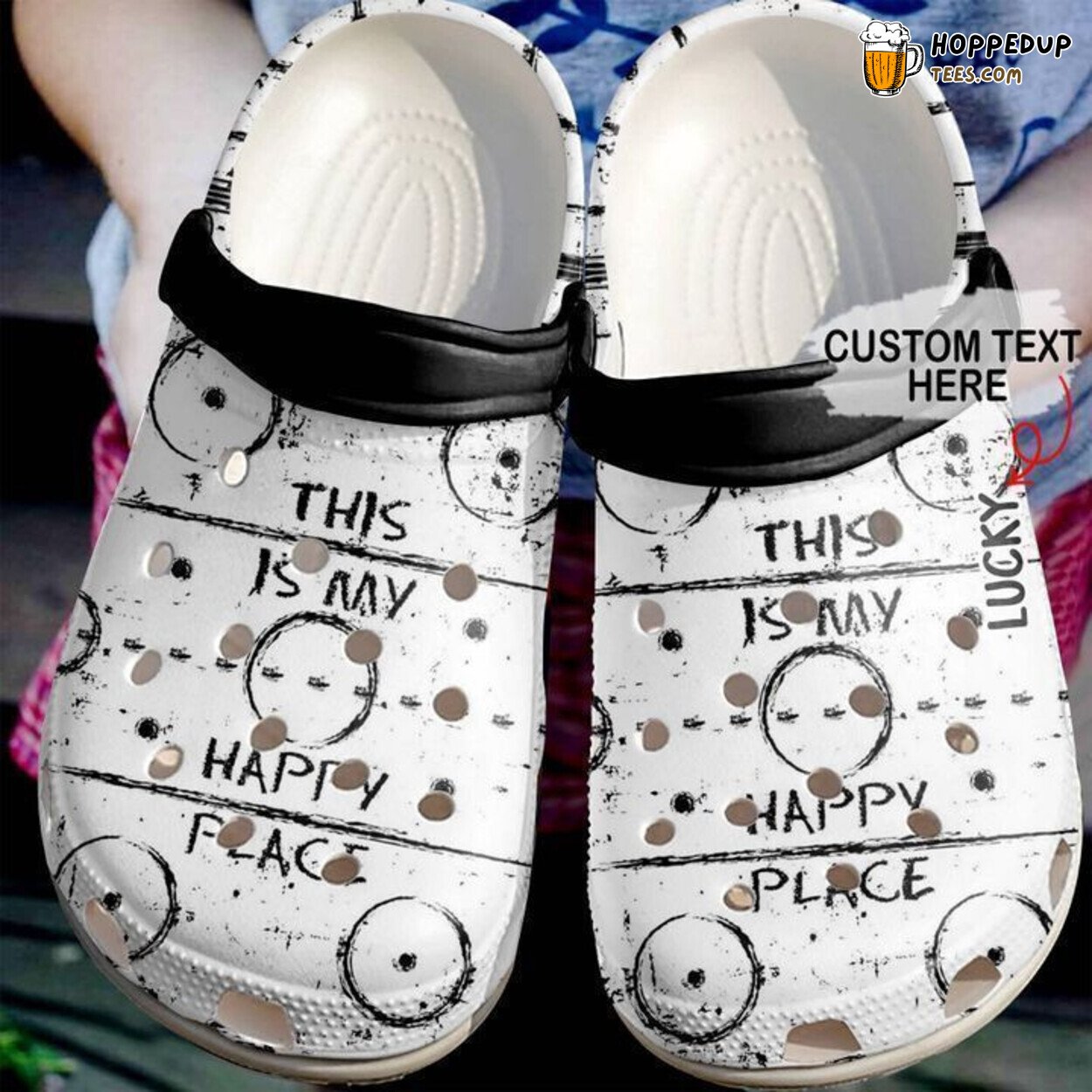 Hockey Personalized My Happy Place Comfortable Unique Clogs Shoes