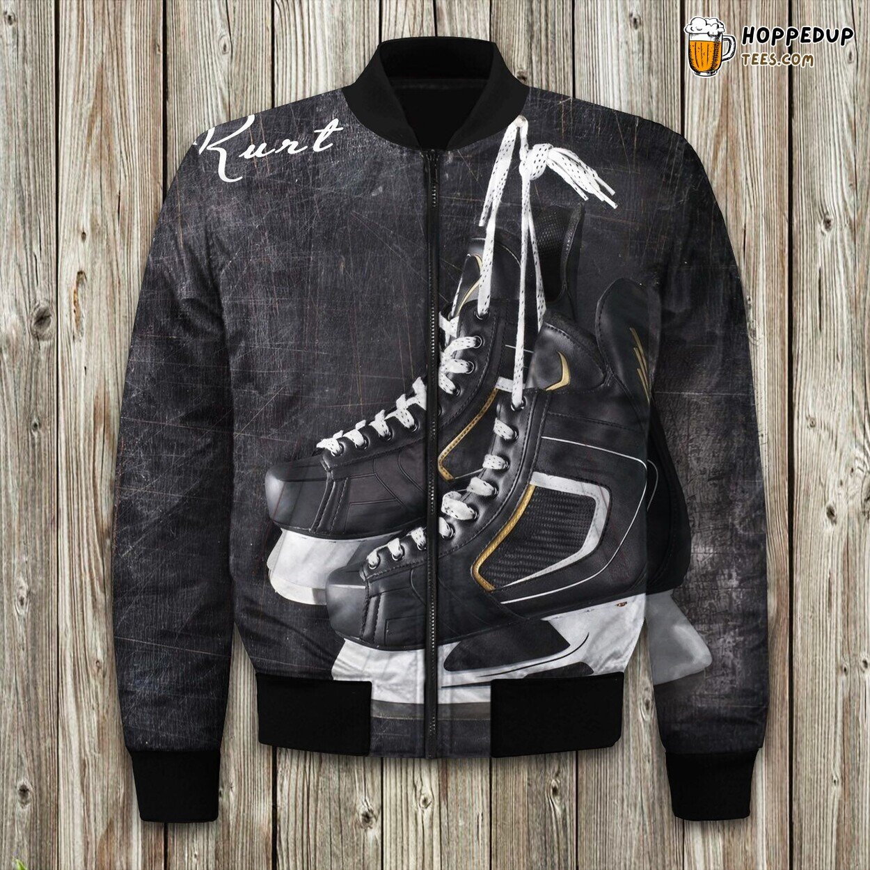 Hockey Personalized Name Gifts Bomber Jacket