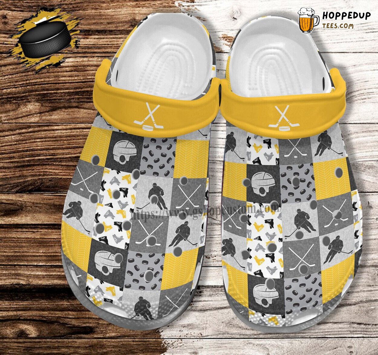 Hockey Player Croc Shoes Birthday Gift Son Hockey Sticker Themed Clogs