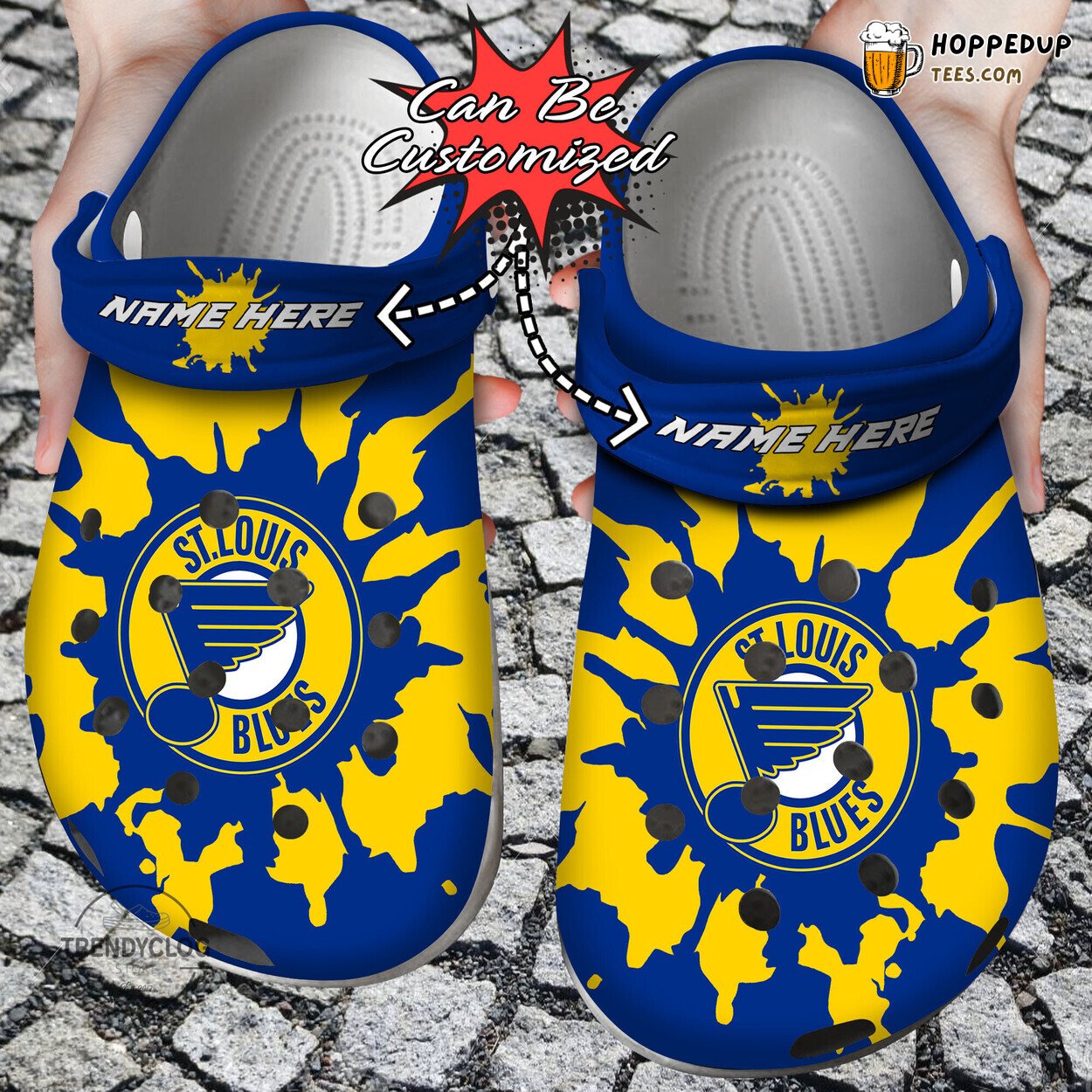 Hockey StLouis Blues Color Splash Personalized Comfortable Clogs