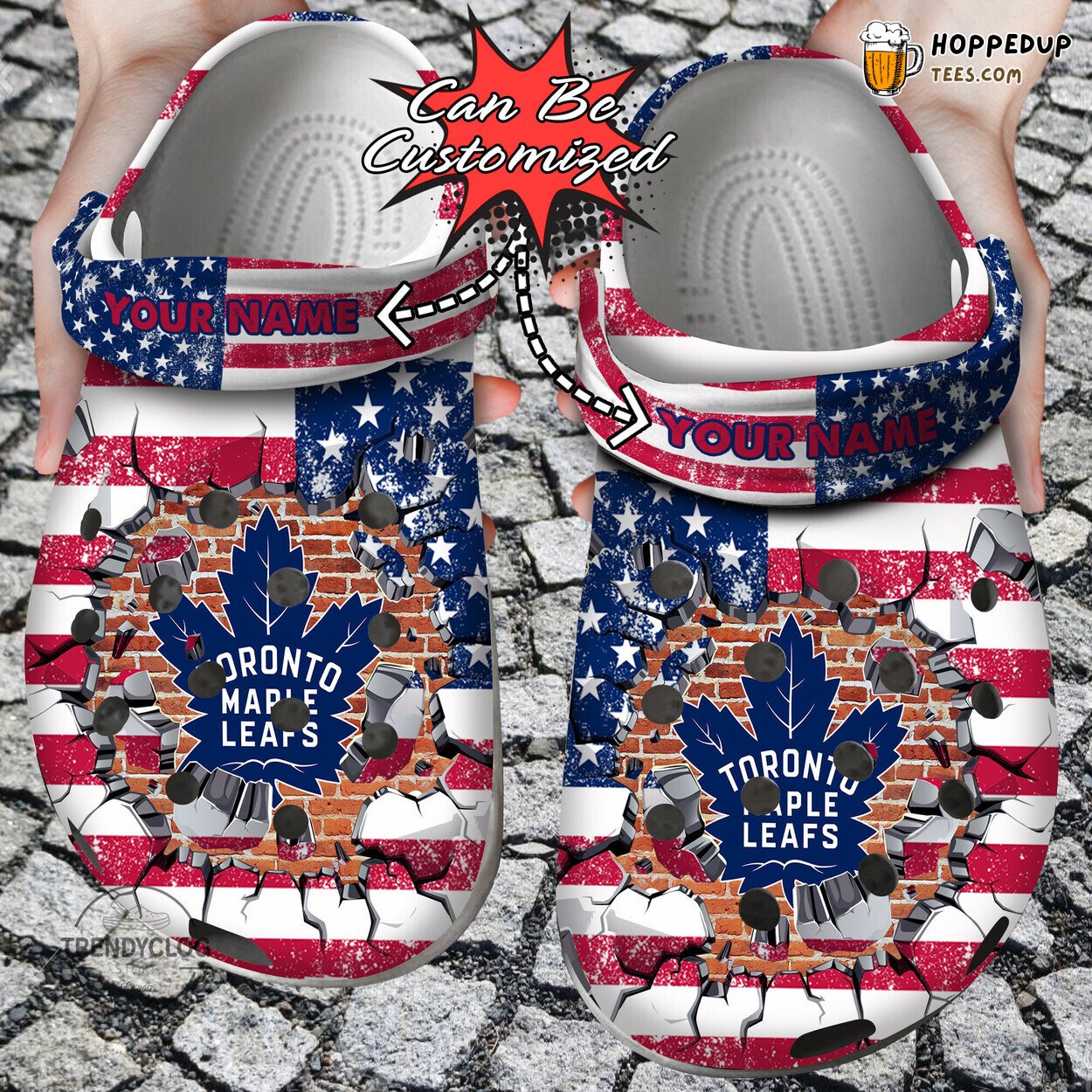 Hockey TMaple Leafs Flag Wall Breaking Personalized Comfortable Clogs