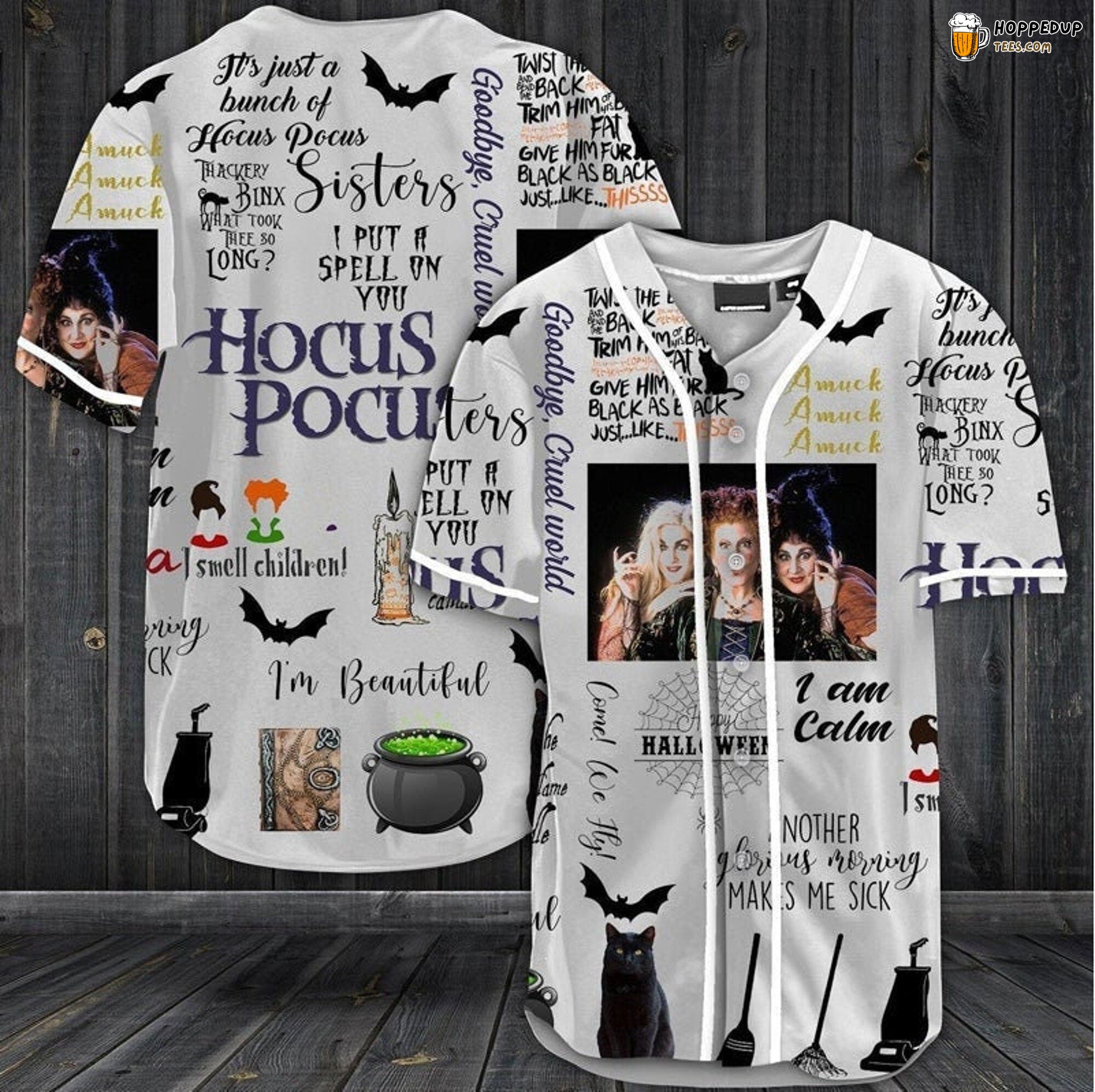 Hocus Pocus Halloween Inspired Unique Baseball Jersey Theme Design