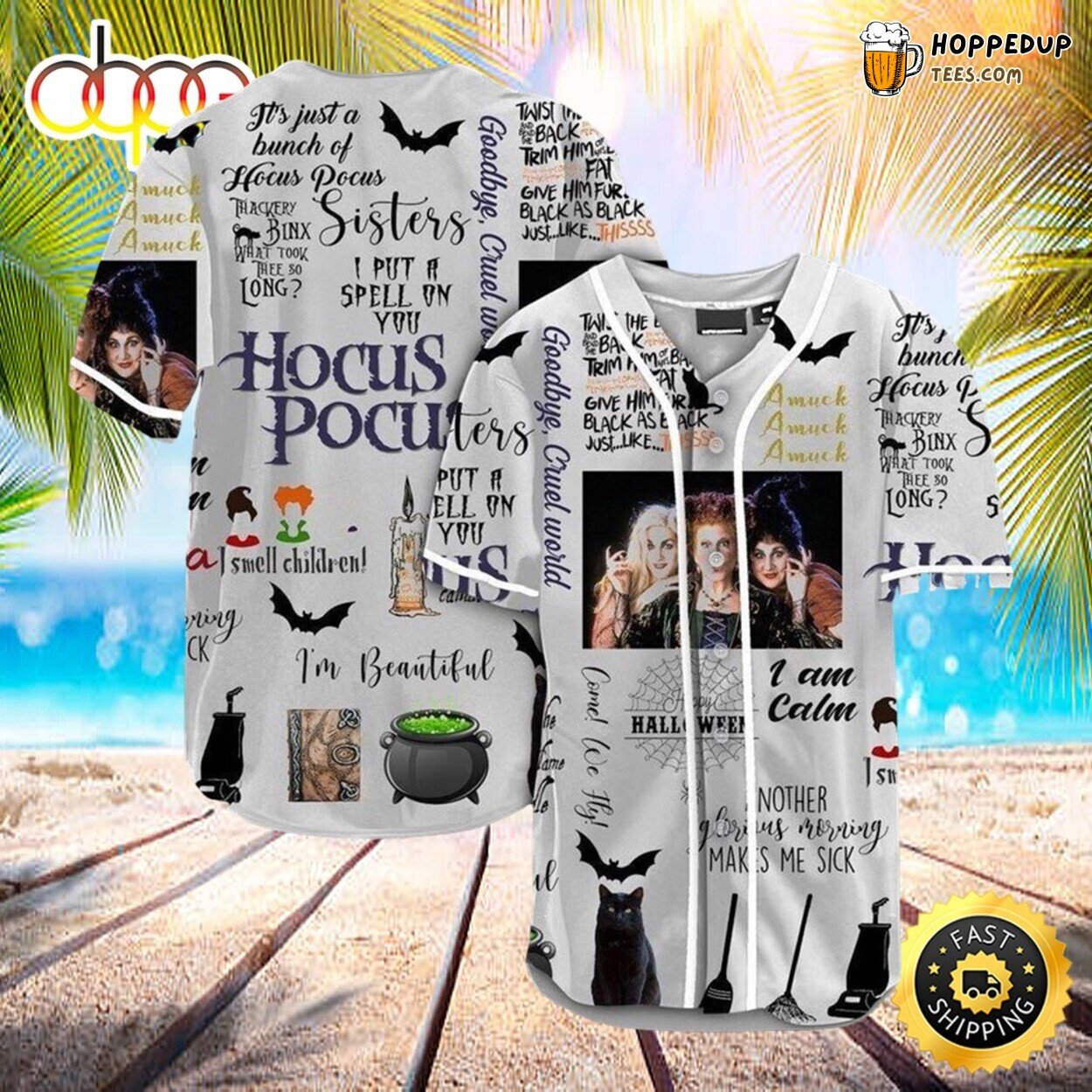 Hocus Pocus Themed Unique Design Halloween Baseball Jersey