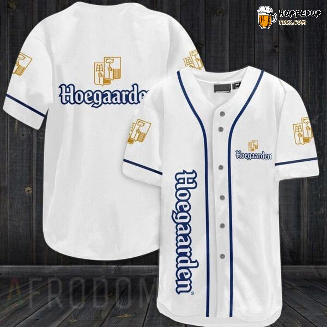 Hoegaarden Beer White Classic Brand Baseball Jersey Belgian Style
