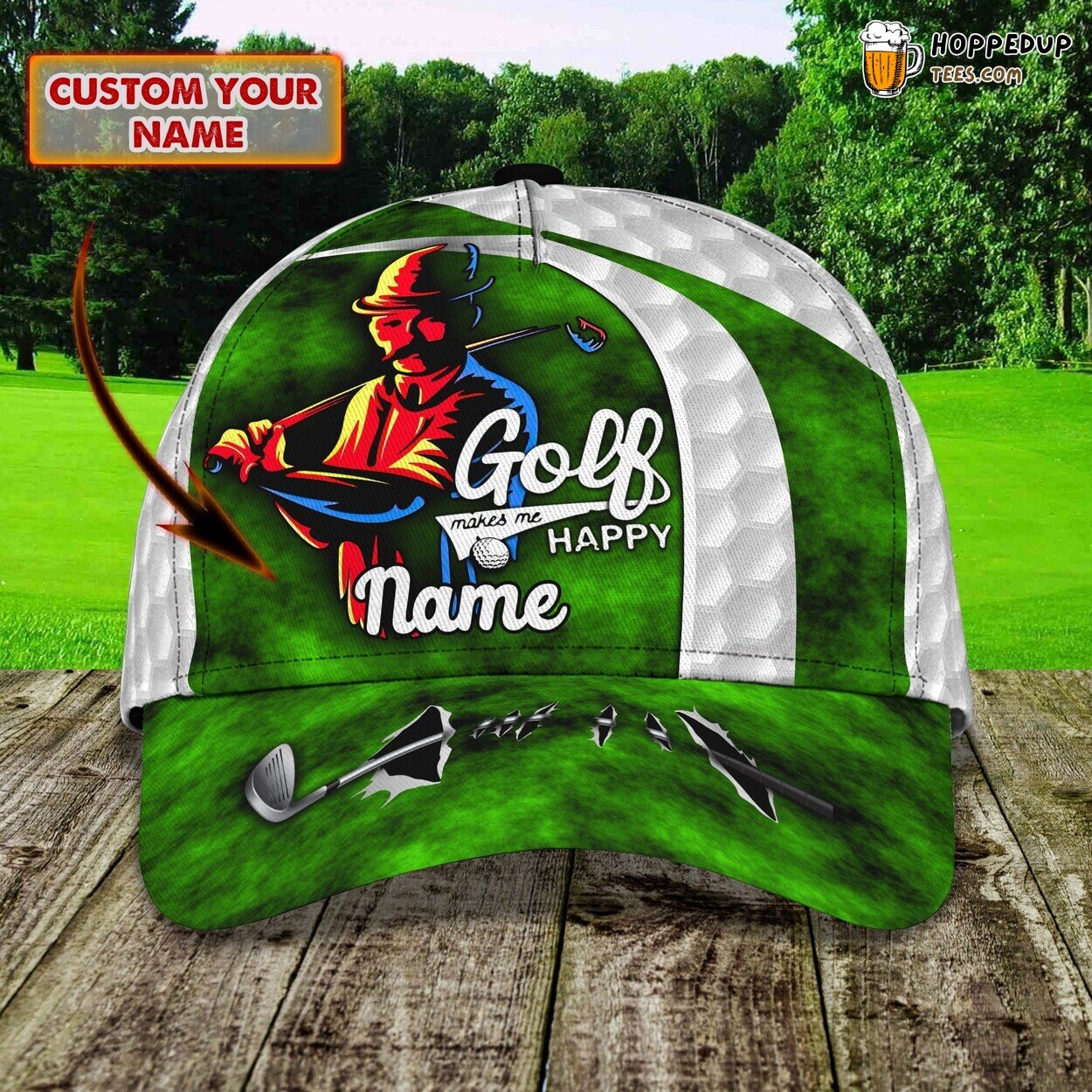 Hole in One 3D Classic Cap Personalized for Golf Lovers Unique Tee Design