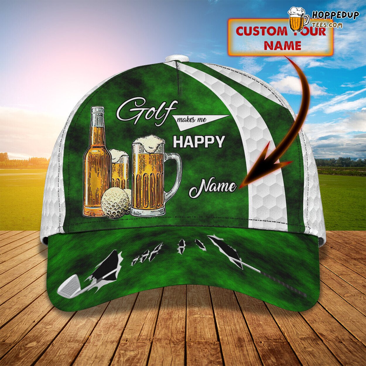 Hole in One Golf Enthusiast Personalized Classic Cap 3D Unique Sport Fit