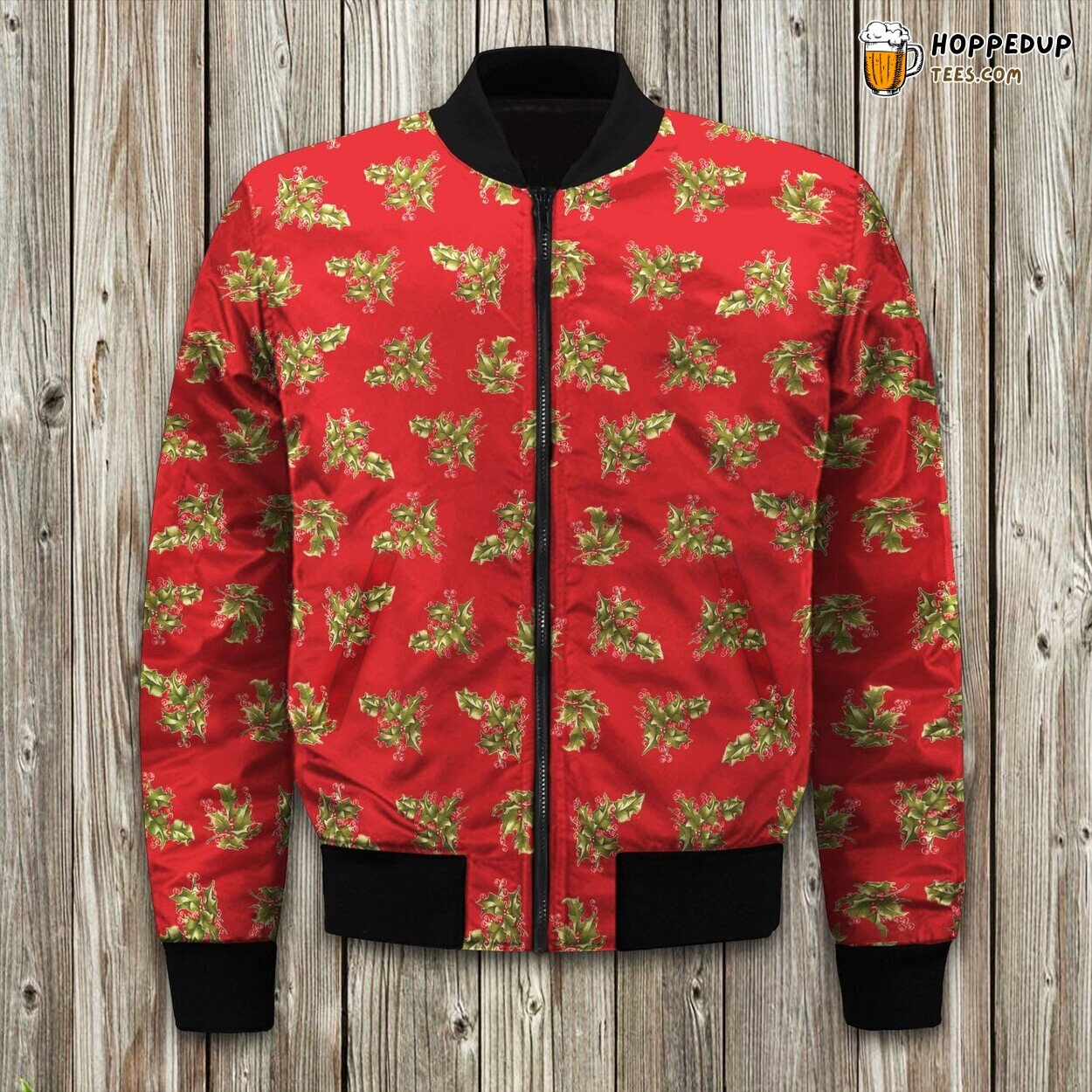 Holly Red Christmas Bomber Jacket