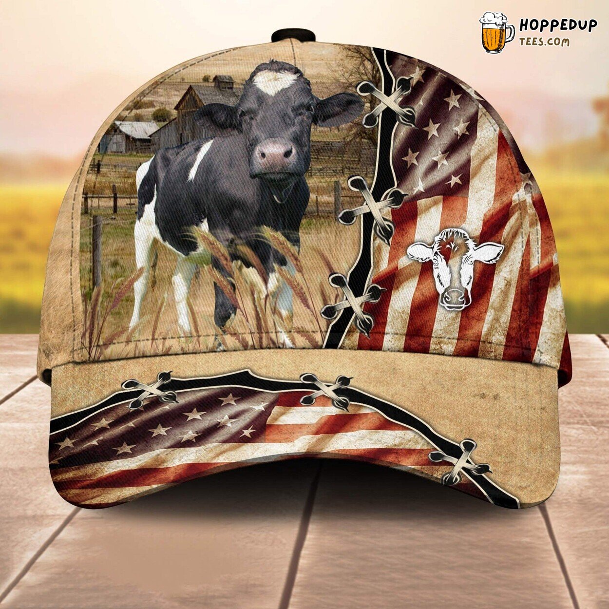 Holstein Flag Custom Retro 3D All Over Print Baseball Cap Farm Lovers Print