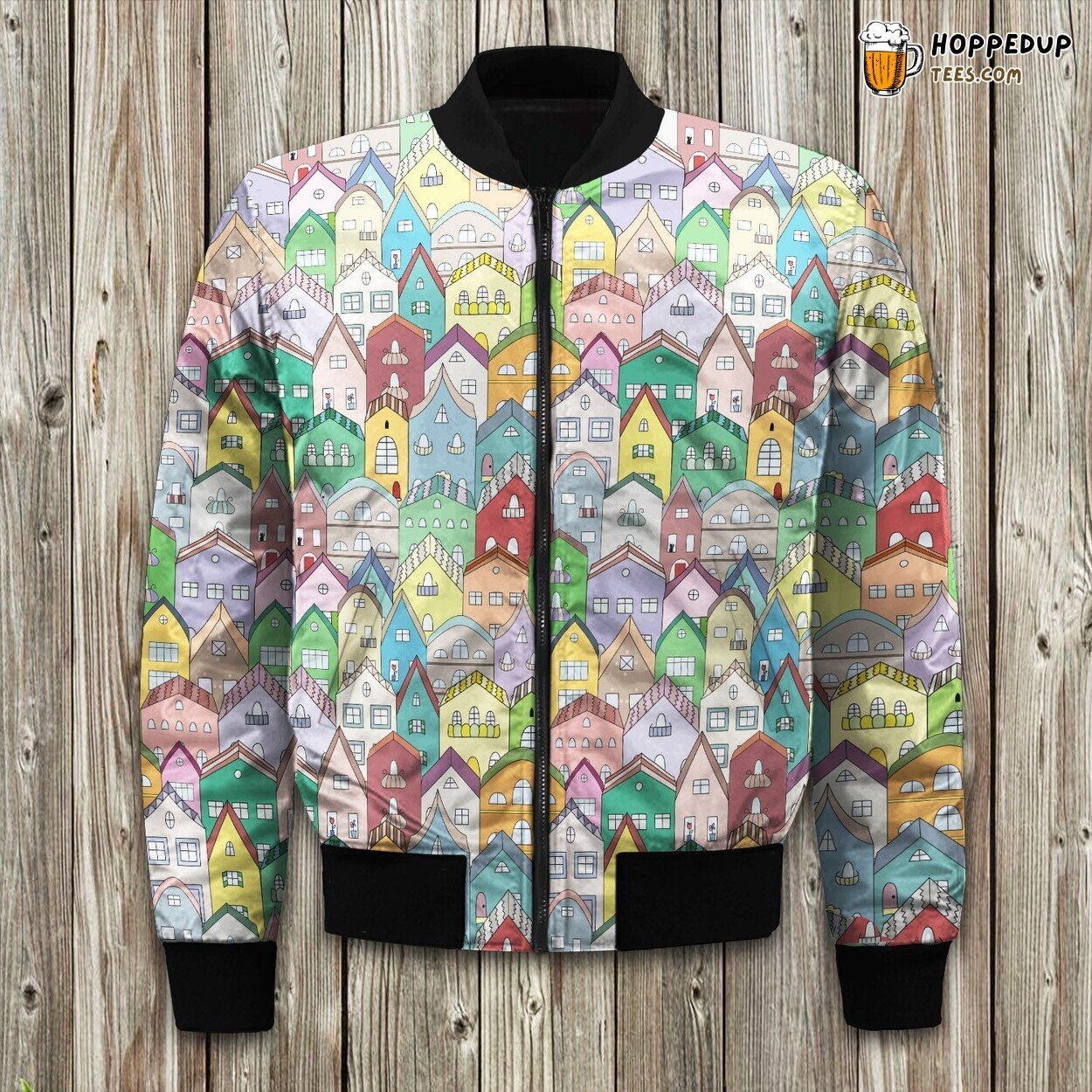 Home Happy Cartoon Bomber Jacket