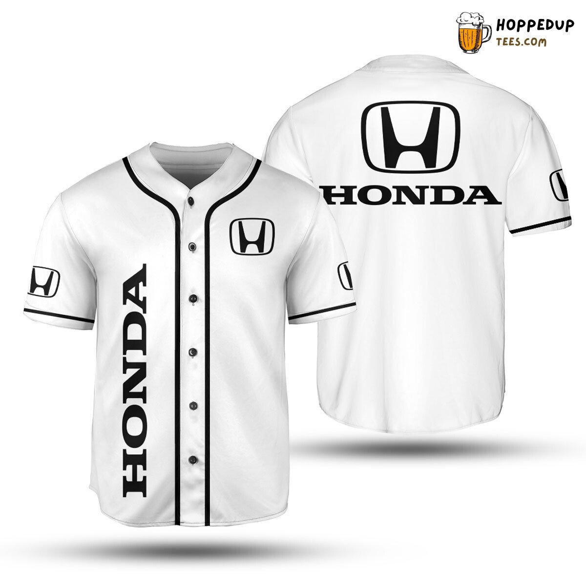 Honda Logo Baseball Jersey White Unisex Jersey Shirt