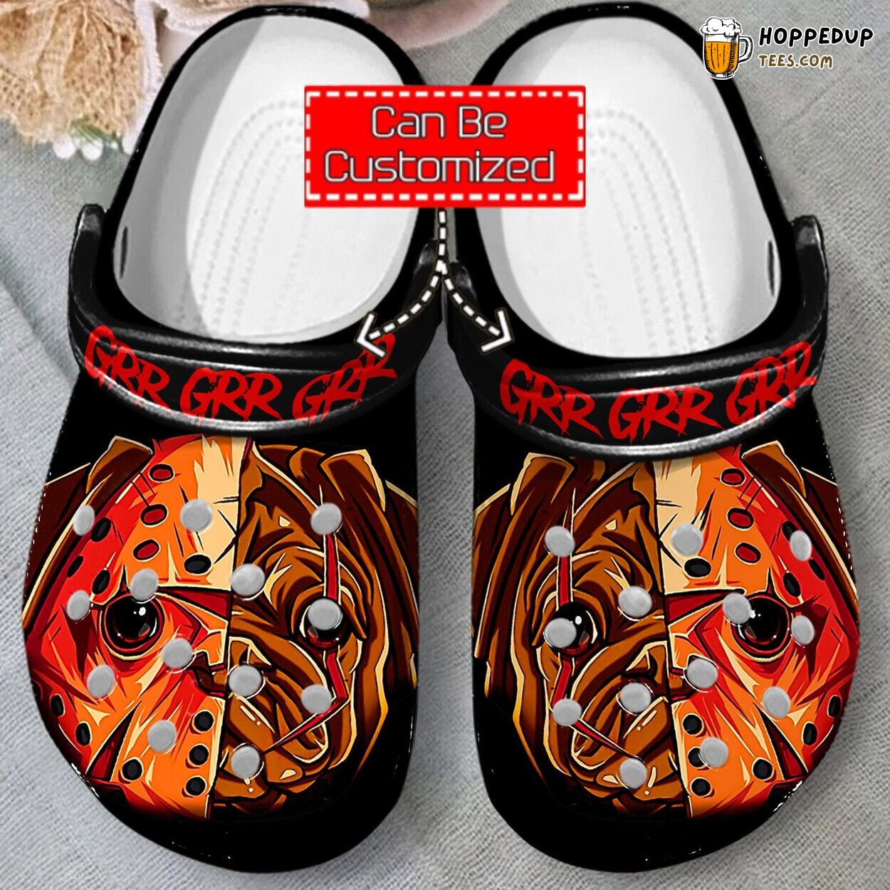 Honor Mask Pug Dog Theme Comfortable Clogs Animal Print Shoes