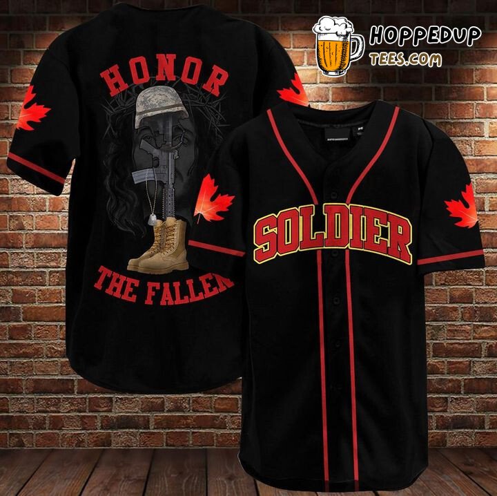 Honor The Fallen Soldier Baseball Tee Jersey Shirts