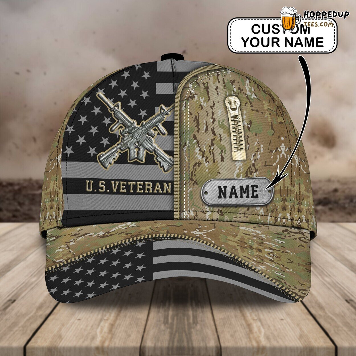 Honorable US Veterans 3D Classic Cap Personalized Name Unique Design