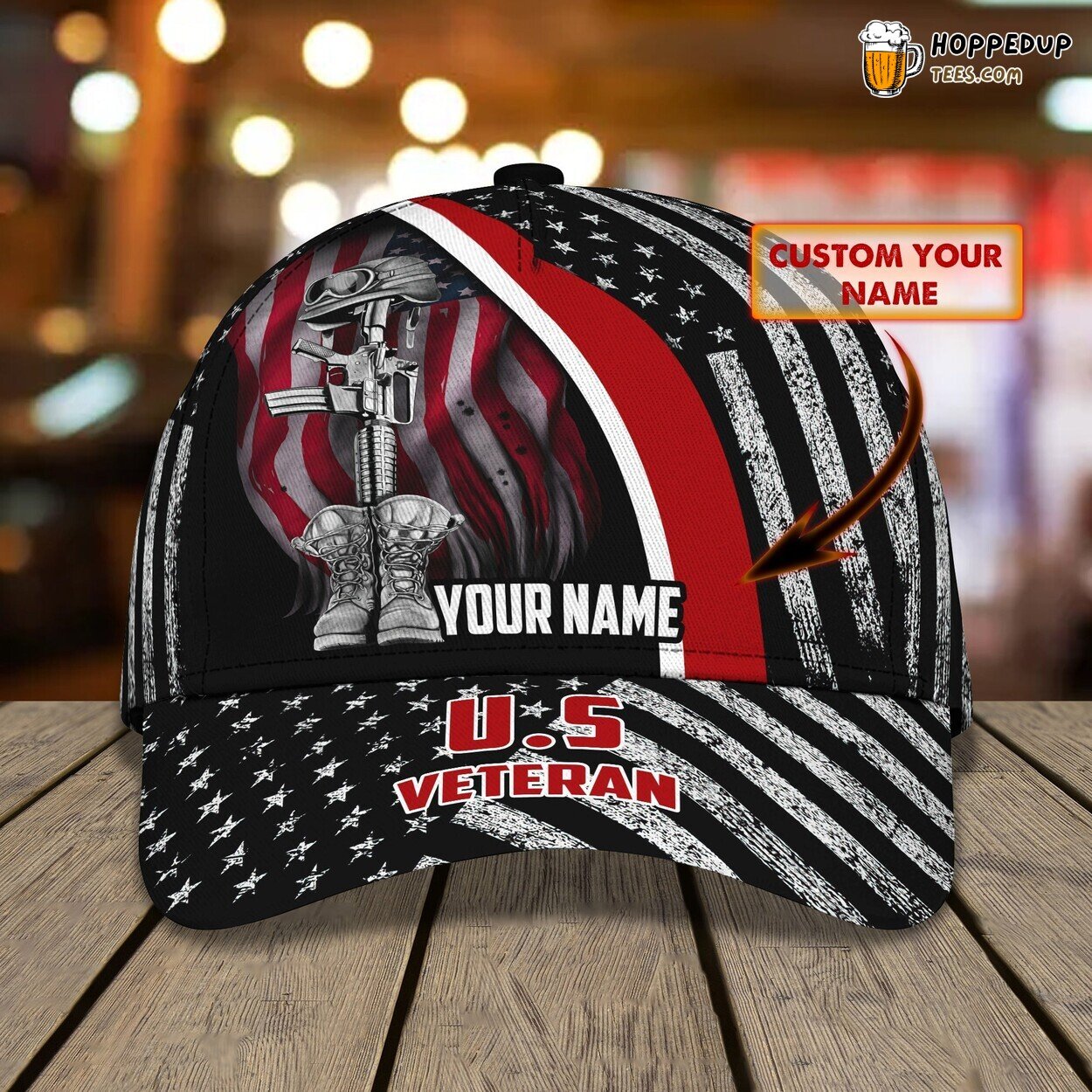 Honoring Service 3D Classic Cap Personalized US Veteran Distinct Design
