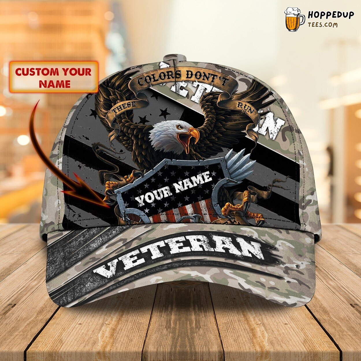 Honoring Service Dedication Personalized 3D Classic Cap US Veteran Tribute