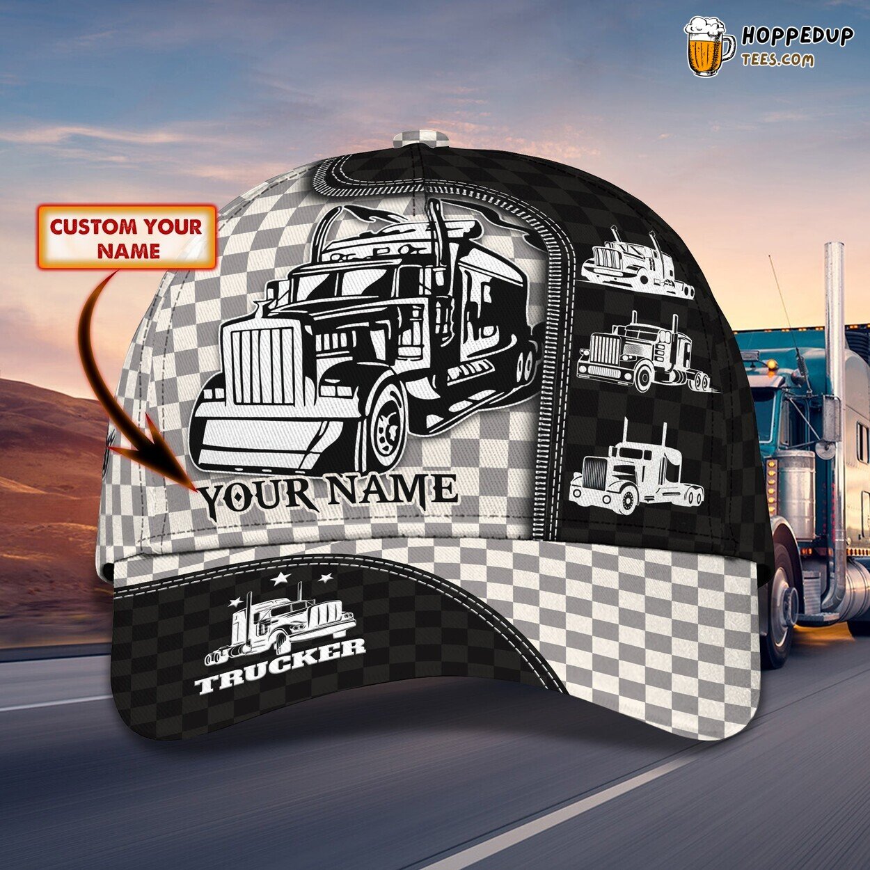 Honoring Truckers 3D Classic Cap Personalized Unique Name Design