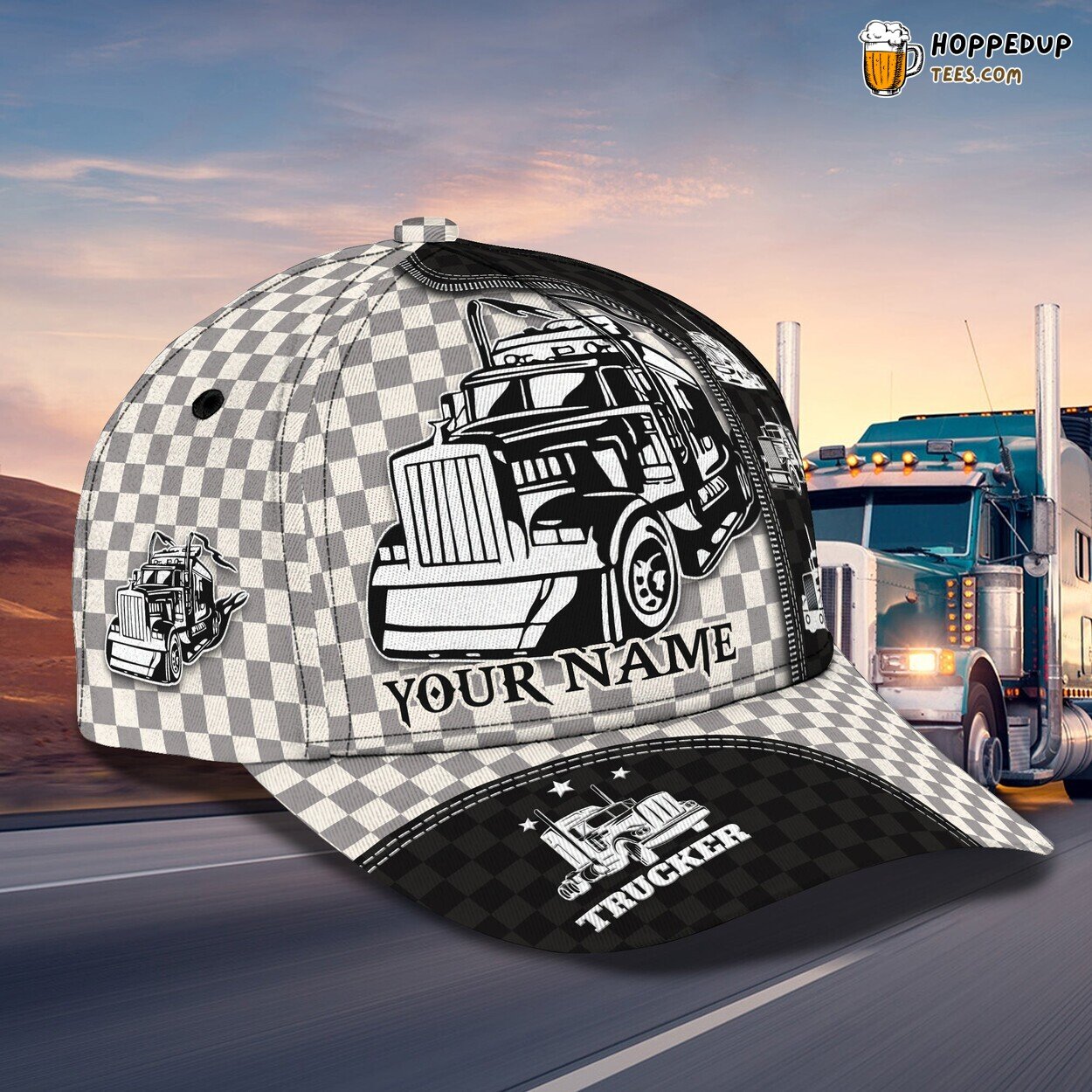 Honoring Truckers 3D Classic Cap Personalized Unique Name Design