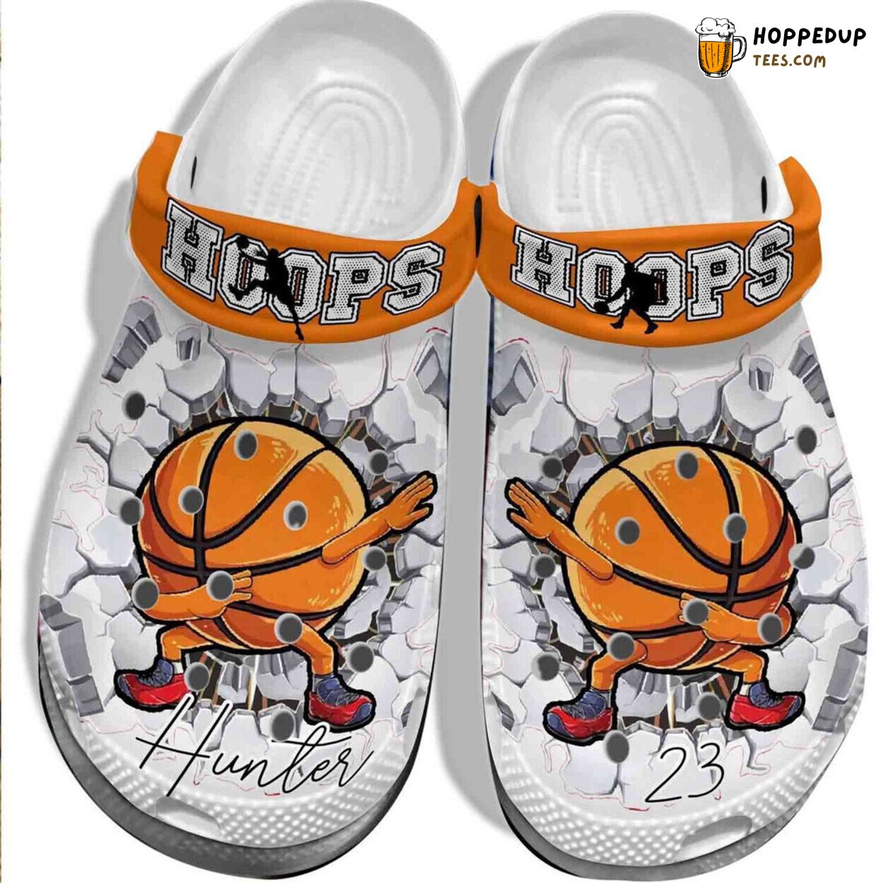 Hoops Basketball Ball Custom Name Lover Gift Comfortable Rubber Clogs