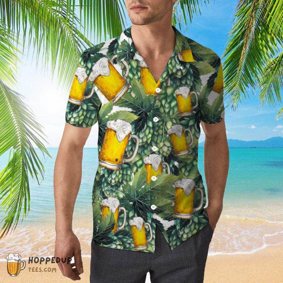 Hops And Craft Beer Aloha Shirt