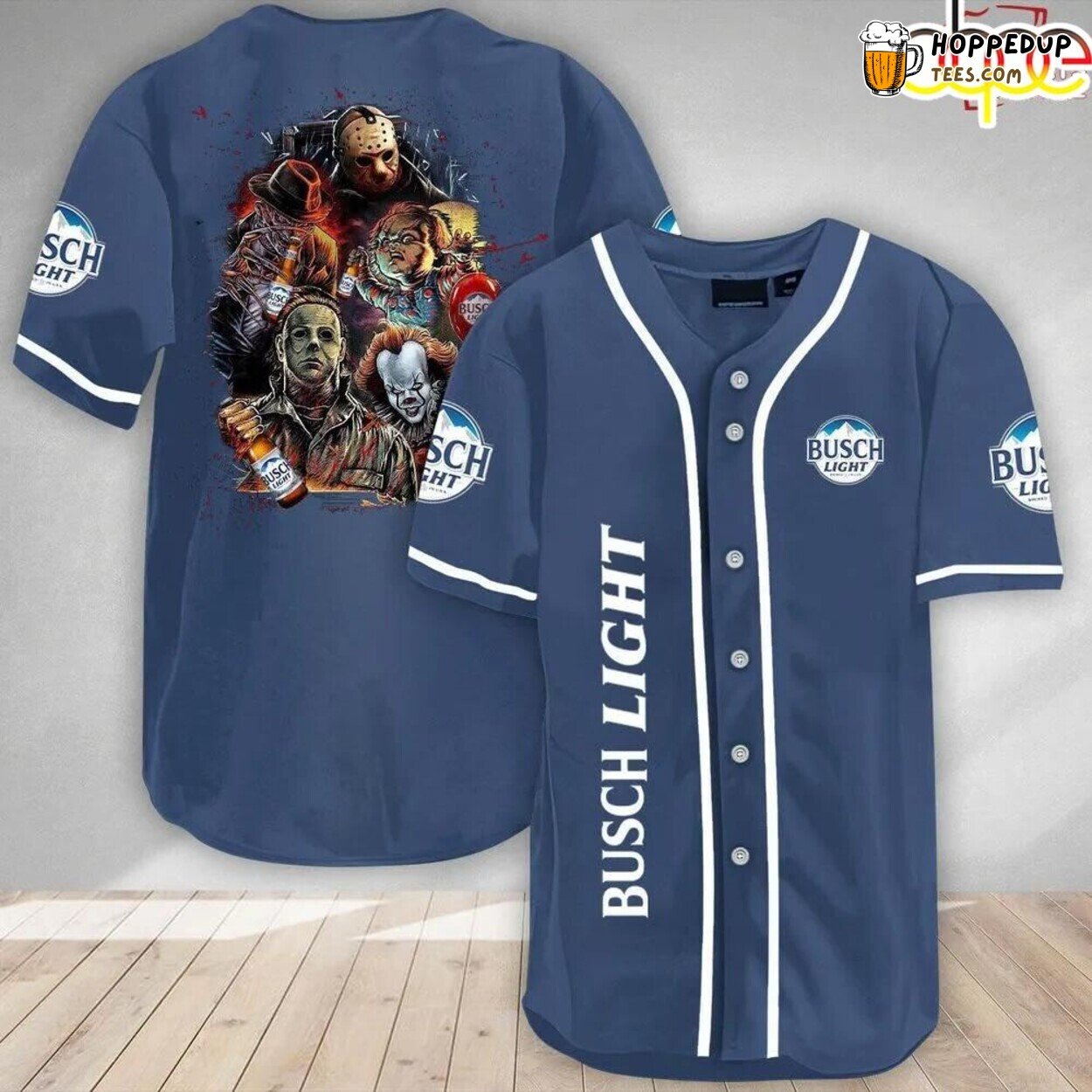 Horror Characters Halloween Busch Light Unique Baseball Jersey Design
